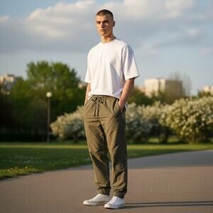 LAKE & TRAIL Men’s Small Green WOVEN OUTDOOR JOGGER Pant